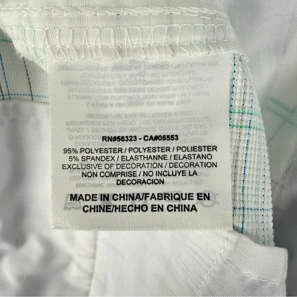 Nike Golf Shorts Mens 40 White Bermuda Plaid Stretch Performance Long 11” Inseam - Picture 8 of 13